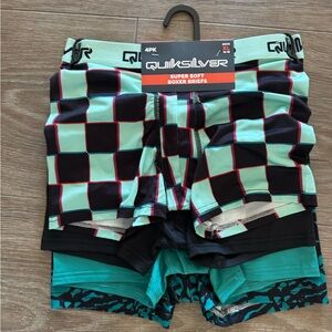 Quiksilver Super Soft Checkered Boxer Briefs 4-Pack